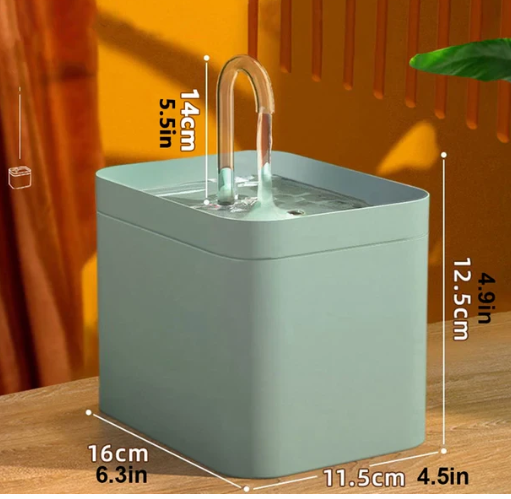 Auto Water Filter Fountain for Cats and Dogs, Dumb Drinker Bowl, Recirculate Filtrating Drinker, Pet Water Dispenser, 1.5L